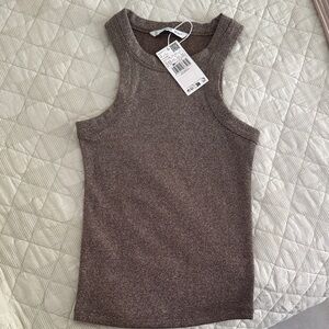 Mango Brown Sleeveless Tank Top